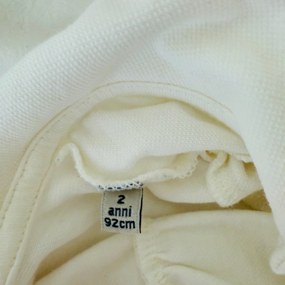 MONCLER White Long Sleeve Empire Waist Top Blouse Shirt Toddler Girl Preppy - Picture 6 of 9